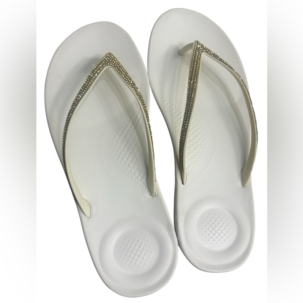Fitflop IQushion Sparkle Gold / Urban White size 8 - Picture 2 of 5